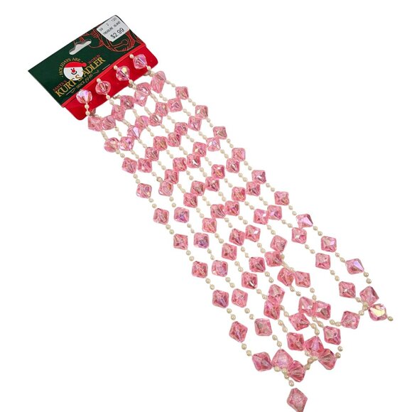 Kurt S Adler 9ft Pink Crystal Bead Garland Christmas Decoration Vintage Holiday - Picture 2 of 8